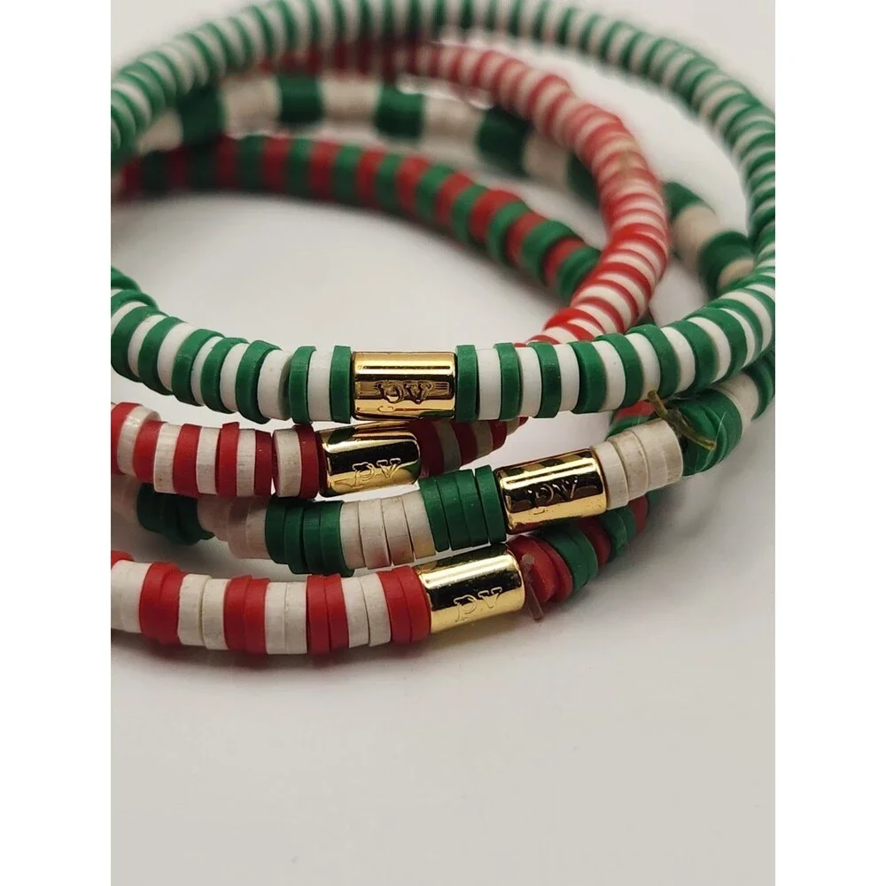 4 Pura Vida Red, Green & White Bracelet Set - Picture 4 of 4